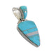 Turquoise Inlay Genuine Sterling Silver Southwest Pendant AX96478